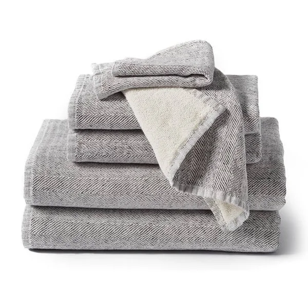 Coyuchi Catalina Organic 6 Piece Towel Set - Charcoal