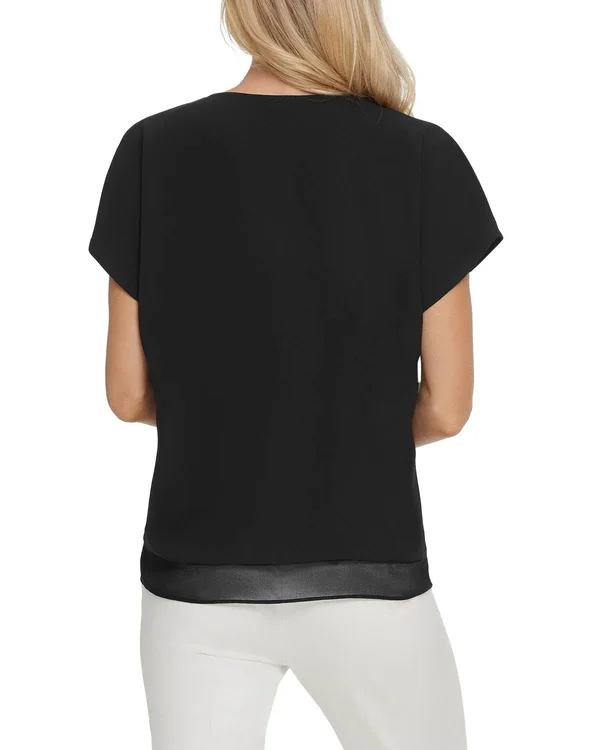 Dkny V-Neck Top Black