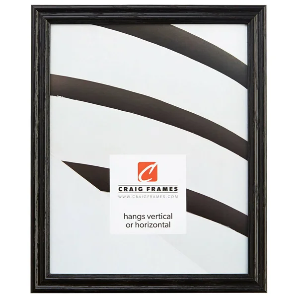 Craig Frames Wiltshire 200, Traditional Black Hardwood Picture Frame, 9 x 26 inch