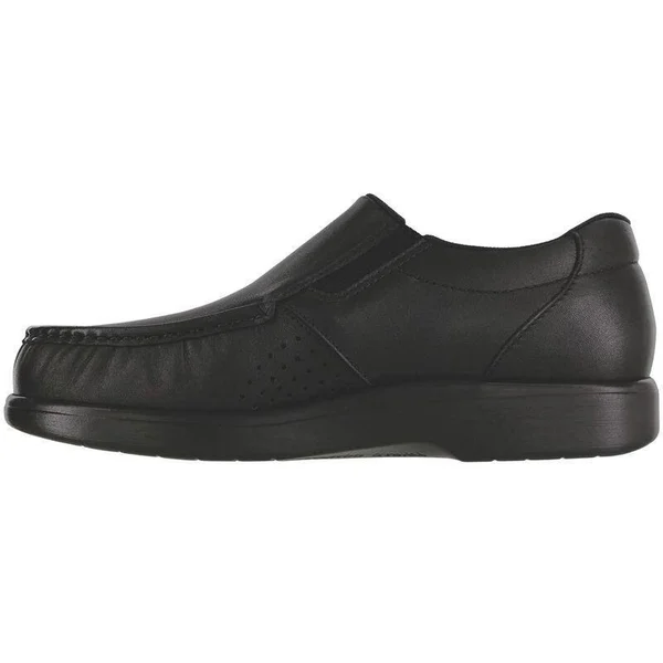 SAS Men's Side Gore Slip on Loafer - Black Smooth N, 12.5