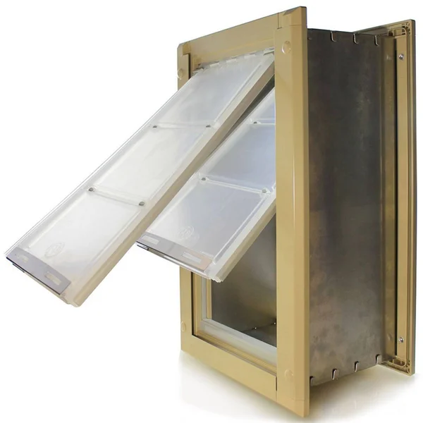 Endura Flap Wall Mount Pet Door Small, Double Flap, Tan