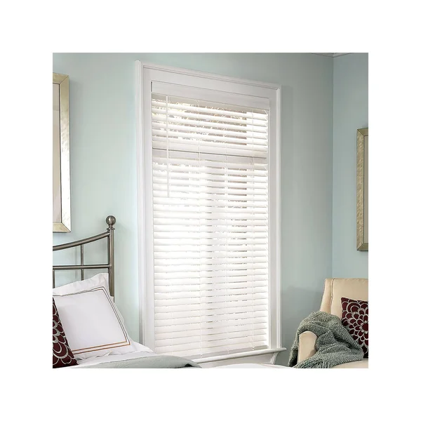 Lumino 2x22 Faux Wood Cordless Blind, White, 70.5X72