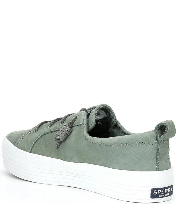 Women's Sperry Crest Vibe Platform Leather Sneaker Sage, Size 9M