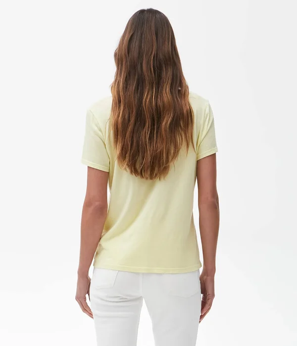 Michael Stars Women's Skyler Relaxed V-Neck Tshirt in Tan, Size Large
