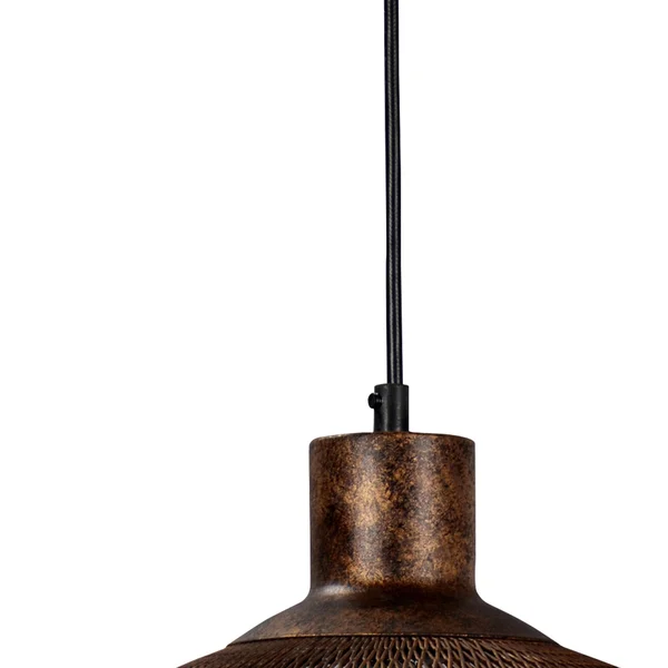Dual Layer Mesh Design Metal Frame Chandelier - Medium, Rustic Bronze
