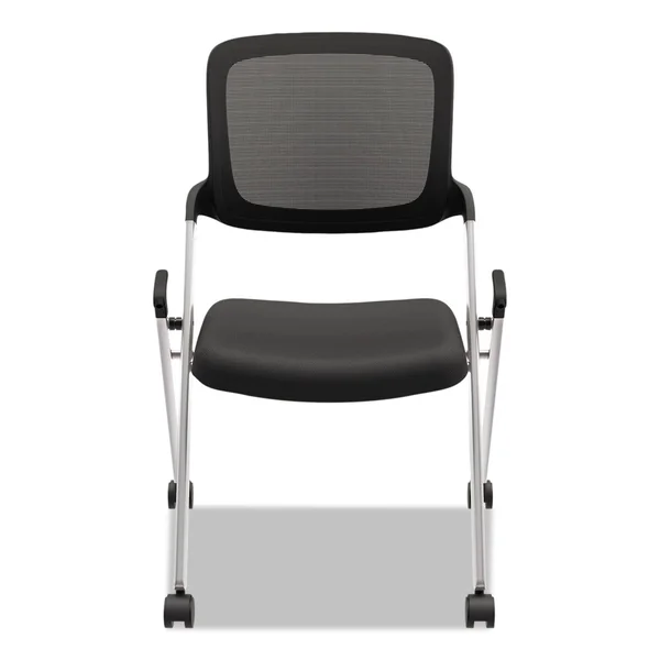 HON VL304 Armless Mesh Back Nesting Chair, Black-Silver