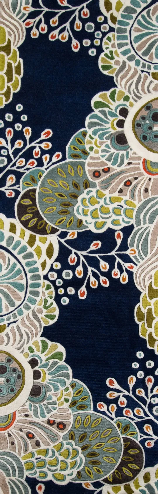 Momeni New Wave Area Rug, Navy, 5&9x22 x 5&9x22 Round