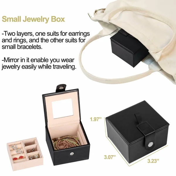 Homde 2 in 1 Huge Jewelry Box/organizer/case with Small Travel Case, Gift for or