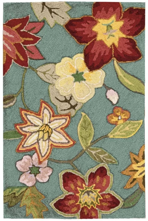 Nourison Fantasy Aqua 3&6x22 x 5&6x22 Area Rug