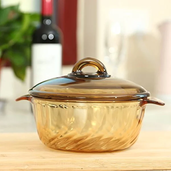 YITA Made in France 3.8L Round Stewpot with Glass Cover for Cooking Soup - Frying, Steaming, Deep Frying, Boiling and More