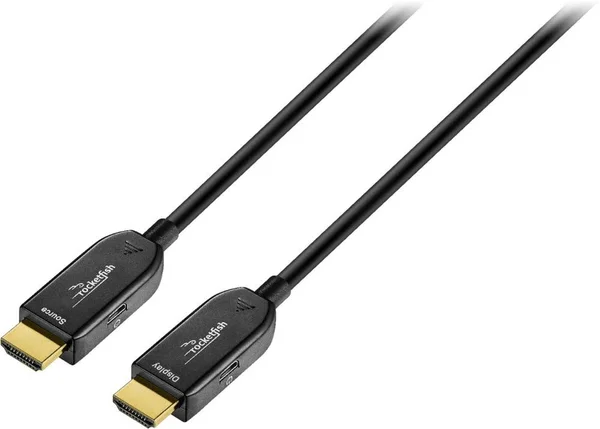 Rocketfish - 100& 4K UltraHD/HDR In-Wall Rated Active Fiber Optical HDMI Cable - Black
