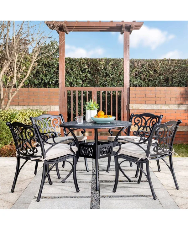 Elm Plus Cast Aluminum Round Patio Dining Table