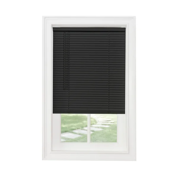 Set of 2 Achim Cordless GII Morningstar 1x22 Light Filtering Mini Window Blinds, Black, 36x22 Wide x 64x22 Long