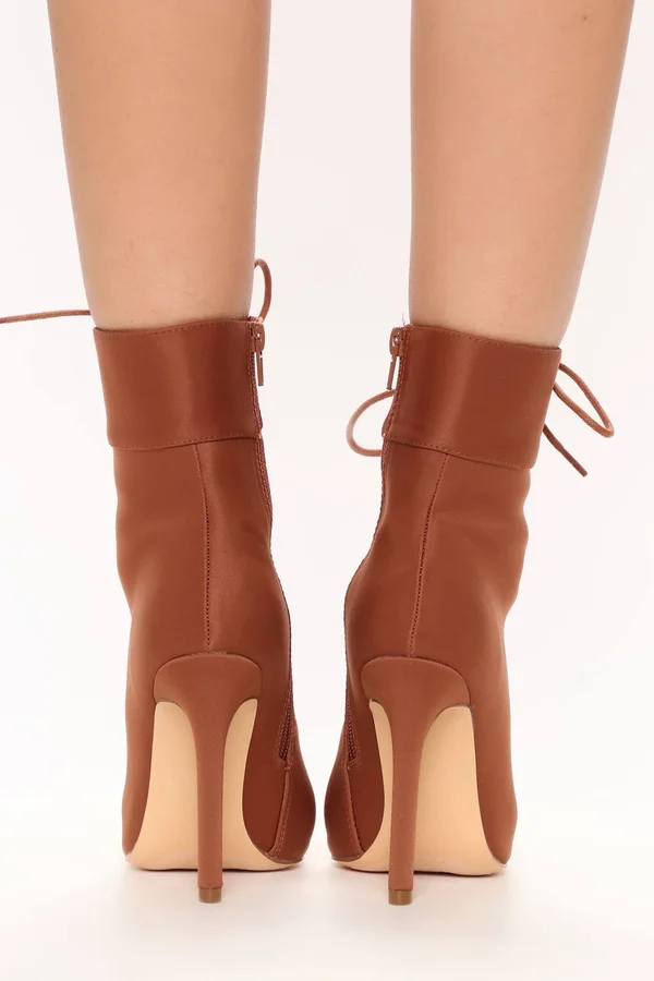 Womens Shine Bright Booties in Rust Size 6 by Fashion Nova