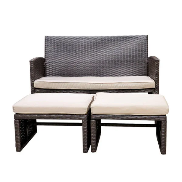 Freestyle Outdoor Living OC 3-Piece Wicker Outdoor Furniture Set with Beige Cushions
