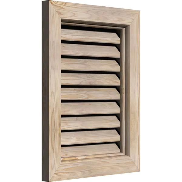 Ekena Millwork GVWVE22X1200SFPPI 22x22W x 12x22H Vertical Gable Vent (27x22W x 17x22H Frame Size): Primed - Functional, Smooth Pi