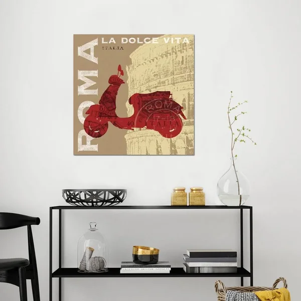 Sue Schlabach Paintings Canvas Art Prints - Motoring in Rome