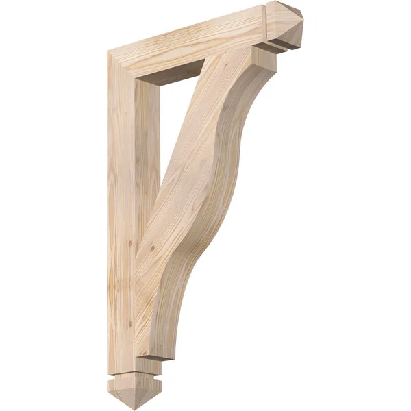 Ekena Millwork BKT04X22X34FST03SDF 3 1/2x22W x 22x22D x 34x22H Funston Arts & Crafts Smooth BRACKET - Douglas Fir
