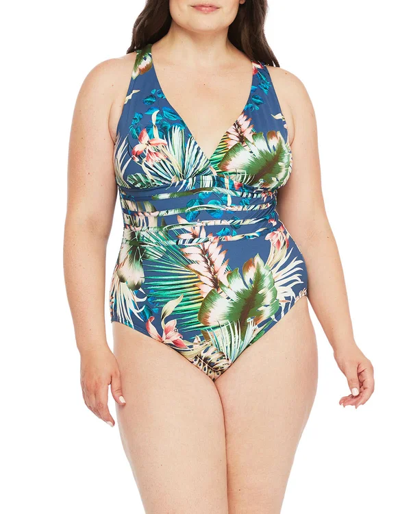 Tropical Rain Multi-Strap Cross-Back One Piece blue moon, 0