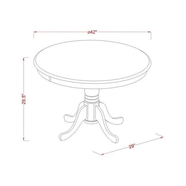 East West Furniture Hartland Wood 3-Piece Dining Set with Cherry Hlip3-bmk-w