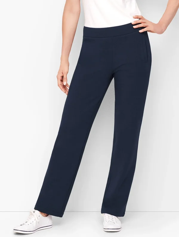 Petite - Pima Terry Relaxed Leg Pants - Blue - Xxs Talbots