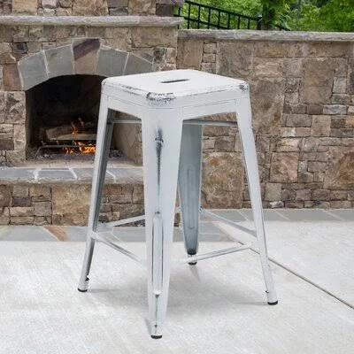 Biggerstaff Bar & Counter Stool Zipcode Design Seat Height: Counter Stool (24x22 Seat Height) - Color: Orange/Black, Pack Siz