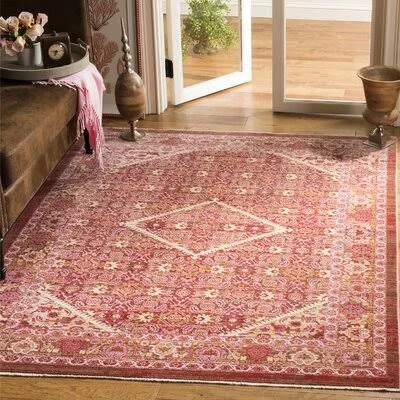 Druey Oriental Red/Yellow Area Rug Bungalow Rose Rug Size: Rectangle 4' x 6'