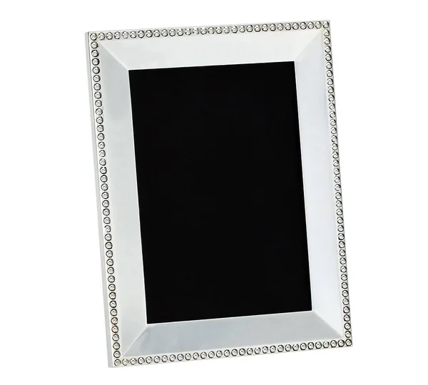 Beaded Silver-Plated Picture Frame - 5 x 7x22 - Picture Frames - Photo Frames