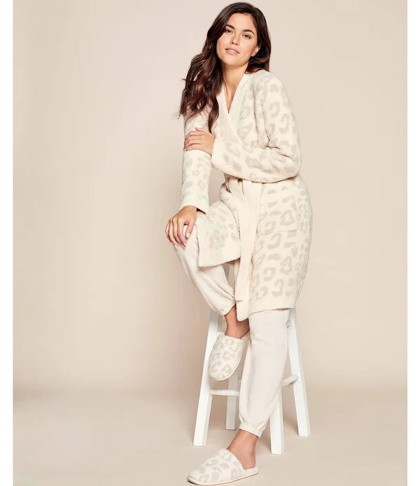 Barefoot Dreams CozyChic Barefoot in The Wild Robe, Cream/Stone, XL