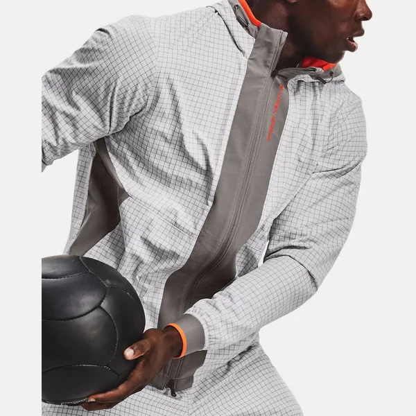 Under Armour Men's Rush Woven Legacy Windbreaker - Gray - SM