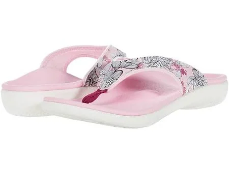 Spenco Orthotic Thong Sandals - Yumi Tropical, Size 8 Medium, Mineral Blue