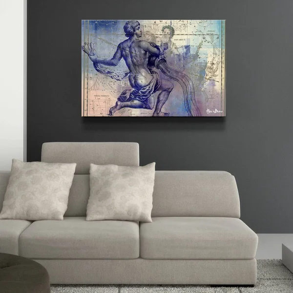 Ready2HangArt &Zodiac Study: Aquarius& Oversized Canvas Wall Art