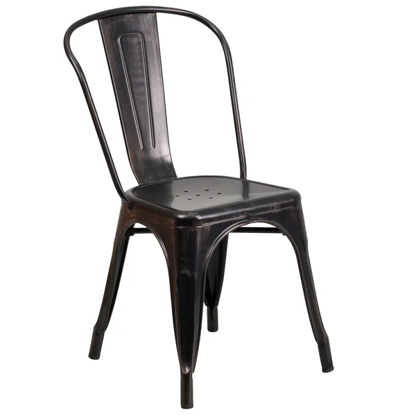 Flash Furniture Metal Stackable Chair, Orange