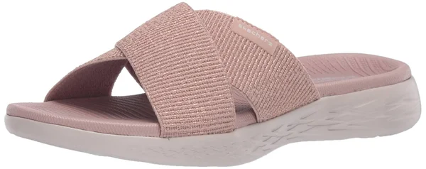 Skechers Women's on The Go 600 Glistening Slide, Rose Gold