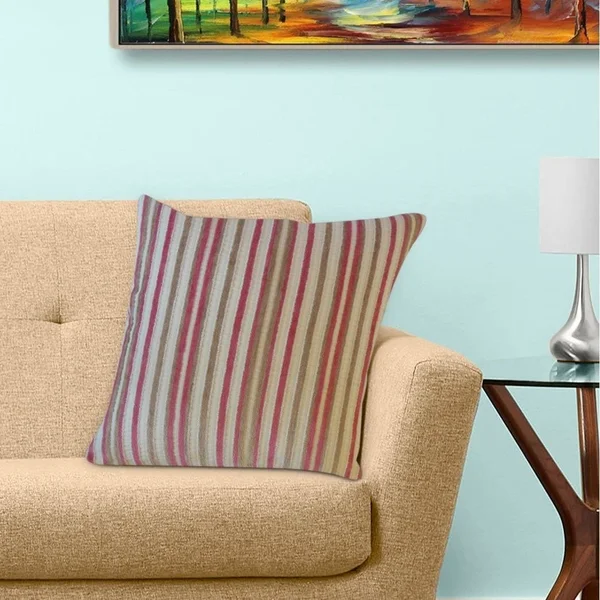 The Pillow Collection Gauthier Striped Decorative Throw Pillow Red 24 x 24