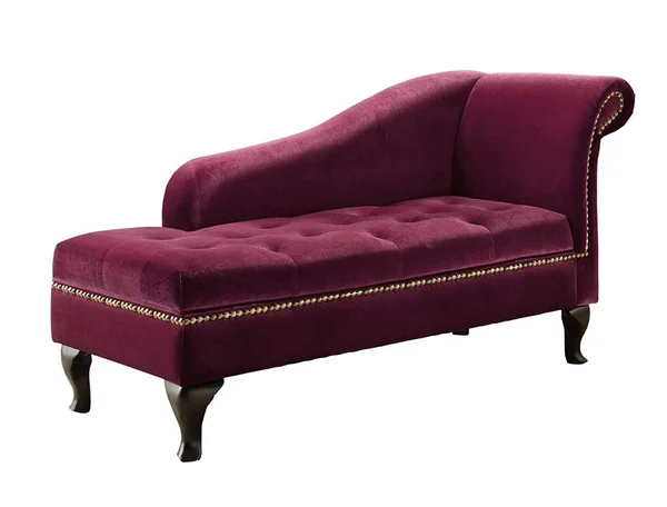 Furniture of America Celine Storage Upholstered Chaise with Nailhead TRIM - Colonial Red