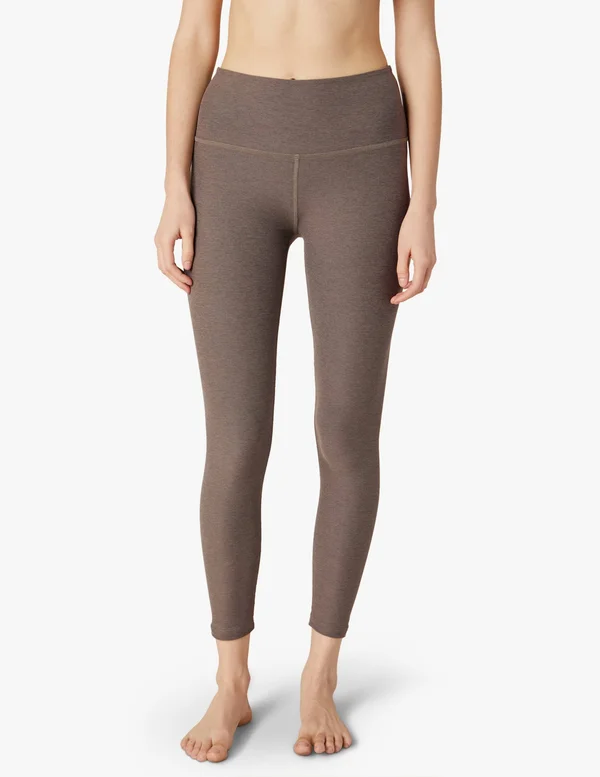 Beyond Yoga Women's Spacedye High Waisted Caught in The Midi 7/8 Leggings - Cocoa Brown X-Large - Steel, Moisture Wicking