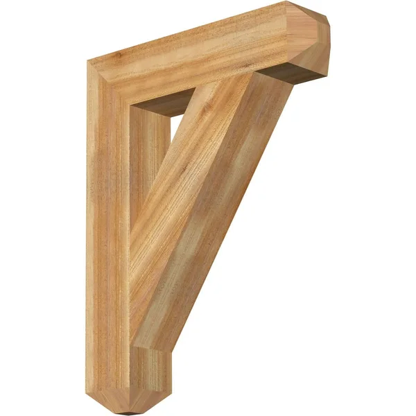 6x22W x 28x22D x 36x22H Traditional Craftsman Rough Sawn Bracket, Western Red Cedar
