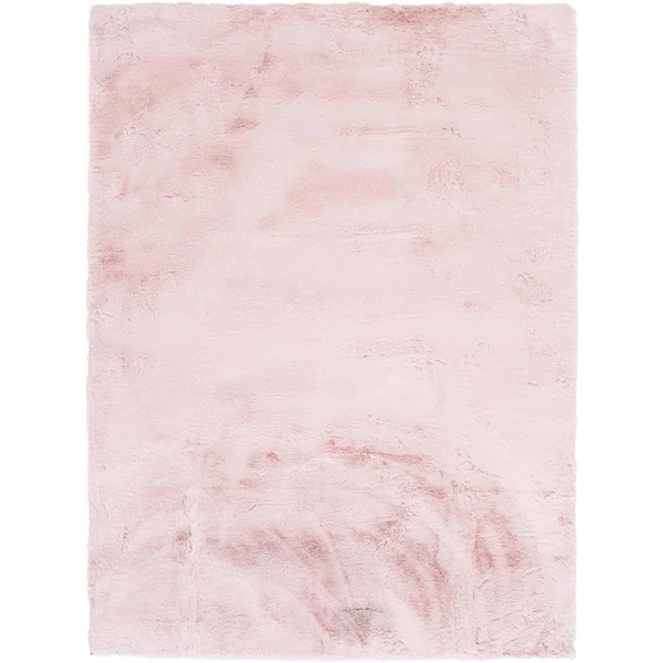 Natco Products Corp Bazaar Piper Dusty Rose 5 ft. x 7 ft. Solid Polyester Area Rug