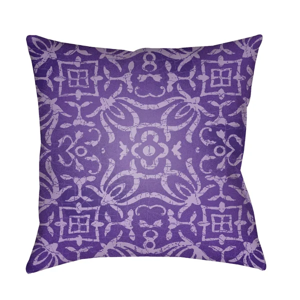 20x22 Violet Botanical Motifs Printed Square Throw Pillow Cover with Knife Edge