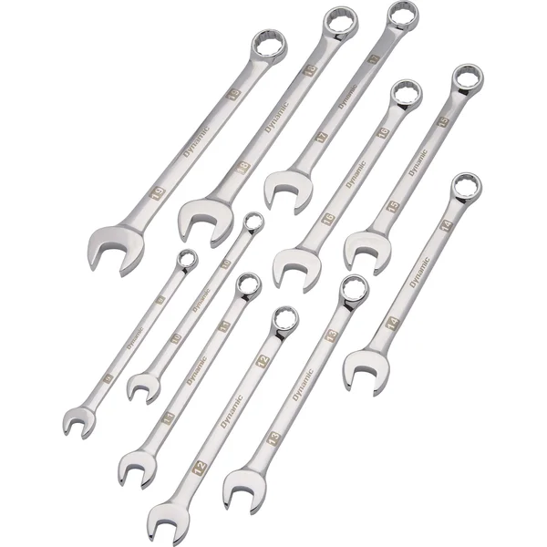 Dynamic Tools 11pc Metric Combination Wrench Set with Mirror Chrome Finish - 9mm - 19mm - Woodcraft D074204