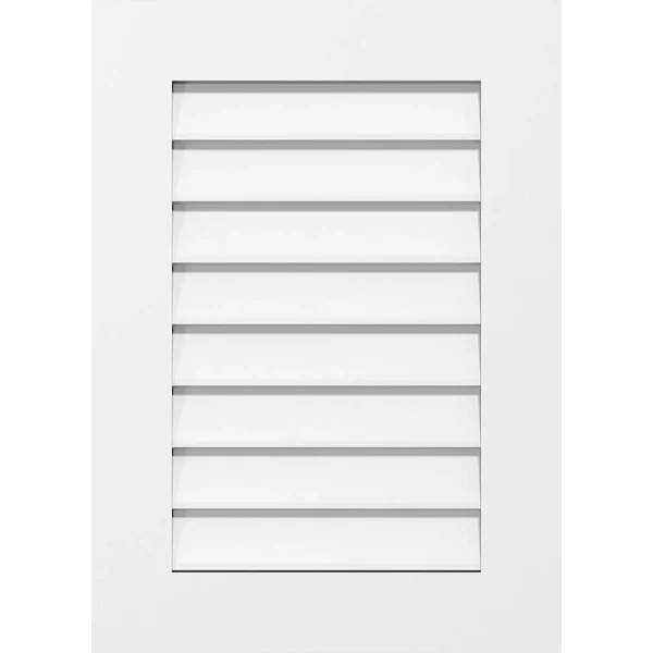Ekena Millwork GVPVE24X2601SN 24x22W x 26x22H Vertical Surface Mount PVC Gable Vent: Non-Functional, w/ 3-1/2x22W x 1x22P Standa