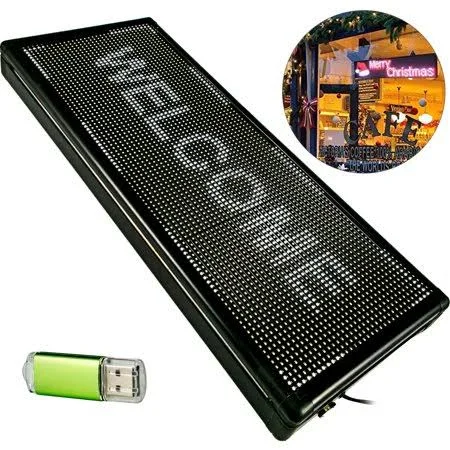 Vevor LED Sign 40 x 15 inch P10 Scrolling Digital LED Message Display Board for Advertising and Business - White