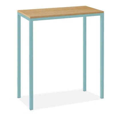 Room & Board, Modern Parsons 36W 18d 42h Bar Table w/ 1.5x22 Leg, Maple Top w/ Ocean Blue Base