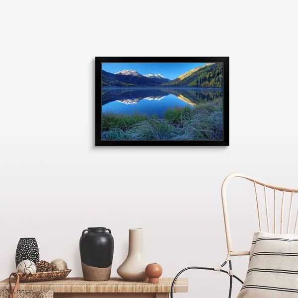 USA, Colorado, San Juan Mountains, Frosty Morning at Crystal Lake, Black Framed Wall Art, 30x20, Great Big Canvas