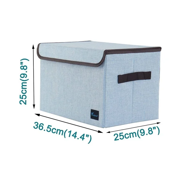 Piccocasa Storage Bin with Lid, Storage Cube Basket for Home Organizer, Collapsible Closet Bin Containers for Shelves, 13x13.6x13