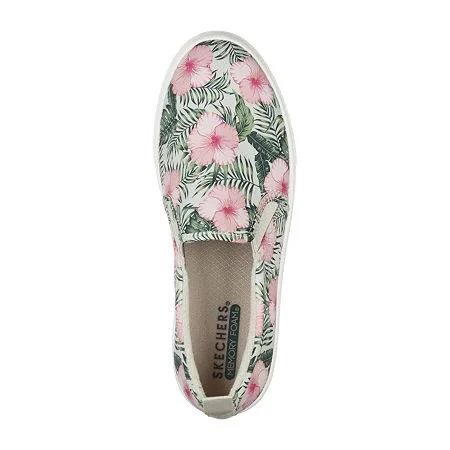 Skechers Poppy Tropic&Gal Womens Sneakers, 5 Medium, White