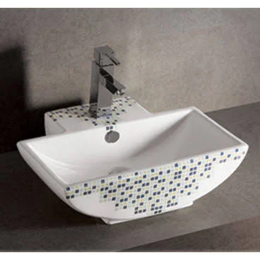 Whitehaus WHKN4051 Isabella Square Wall Mount Basin, White