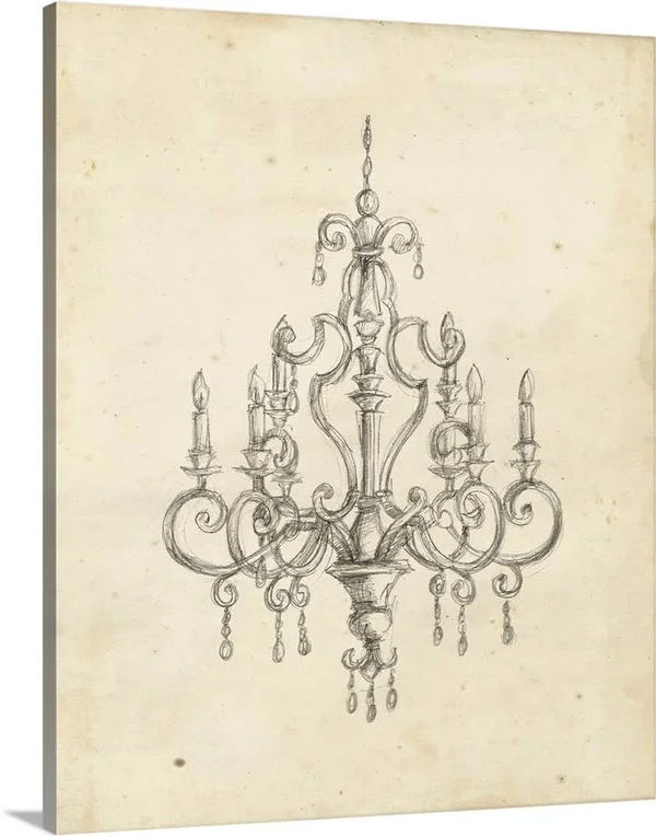 Classical Chandelier III, Canvas Wall Art, 16x20, Great Big Canvas