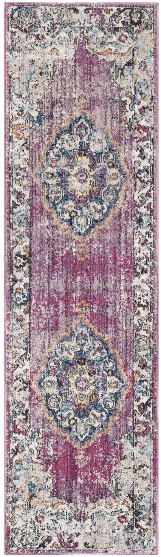 Safavieh Bristol BTL343B 5&1x22 x 7&6x22 Fuchsia - Light Grey Area Rug